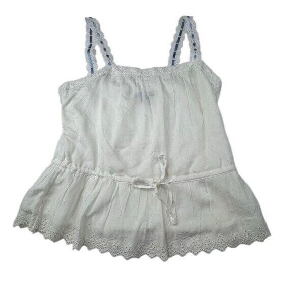 Paige NWT Zherra Eyelet Ribbon Strap Cami in White Size Large - Picture 9 of 11